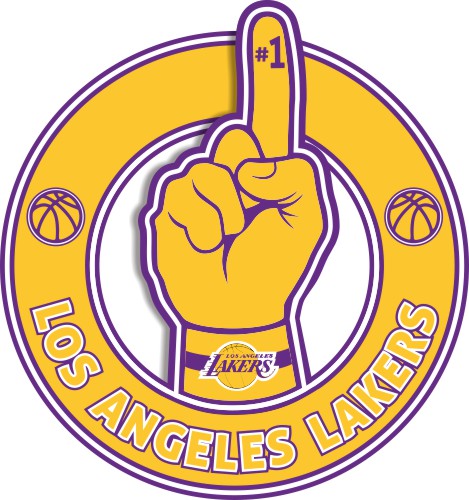 Number One Hand Los Angeles Lakers logo iron on paper